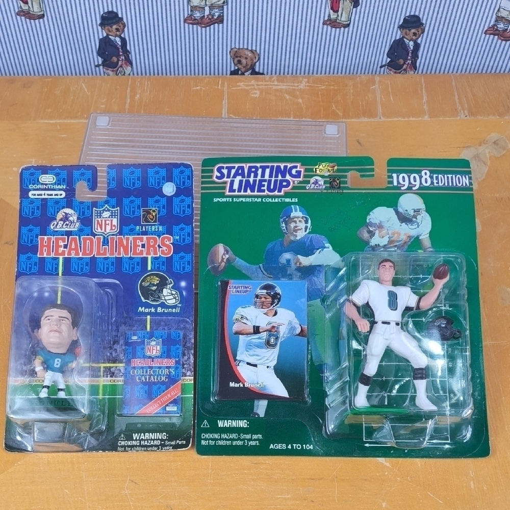 Lot of 2 Mark Burnell Jacksonville Jaguars 1998 & 1997 sports collectible figure